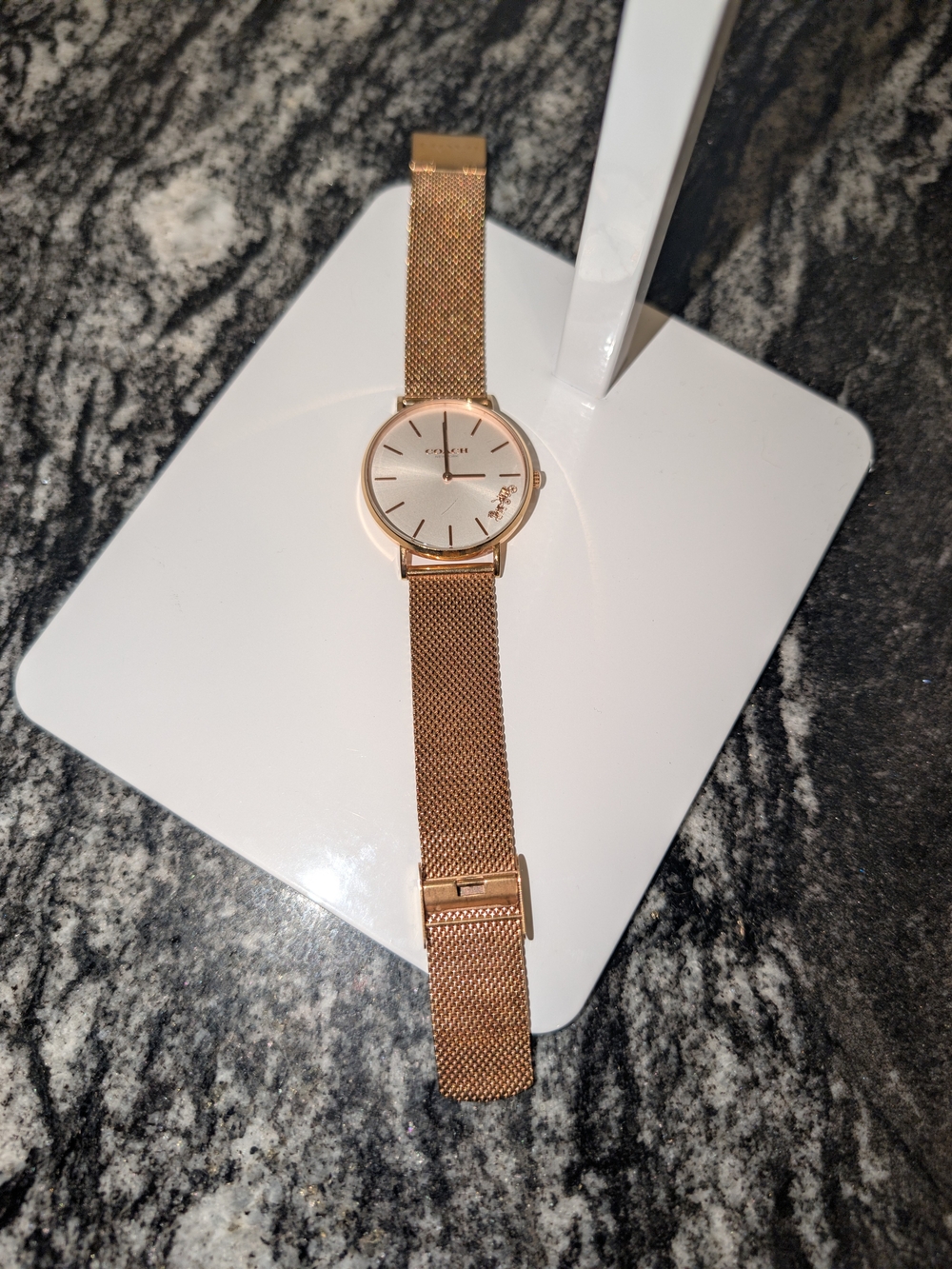 Coach Perry Women's Watch 36mm Gold Tone Mesh Horse and Carriage Dial
